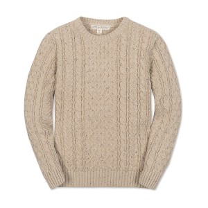 Boys' Organic Long Sleeve Fisherman Cable Pullover Sweater, Kids - 1 of 3
