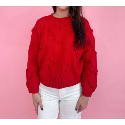 Women's Dottie Heart Sweater - PINCH
