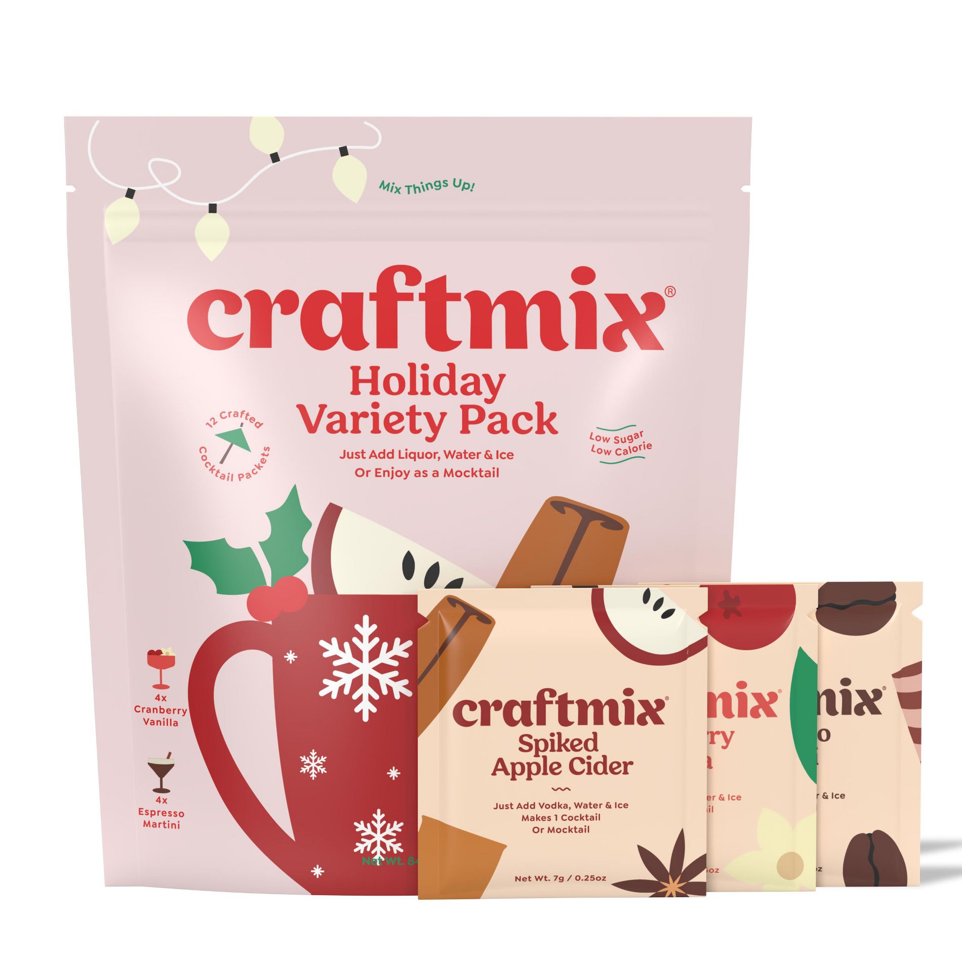 Craftmix 12 Pack Holiday Variety Cocktail / Mocktail Mixer - Makes 12 Drinks