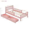 CAVINAS Twin Size Wood Platform Bed Frame with Headboard, Space-Saving Storage Bed, Bed with Guardrails on Both Sides & 2 Storage Drawers - 4 of 4