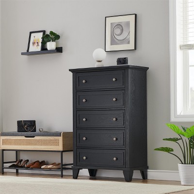 5 Drawer Dresser for Bedroom, 48" Tall Wood Dresser & Chests of Drawers with Deep Drawers