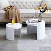 NicBex Coffee Tables for Living Room Round Nesting Coffee Table Set of 2, Modern End Side Tables for Bedroom Office Balcony Yard - 3 of 4
