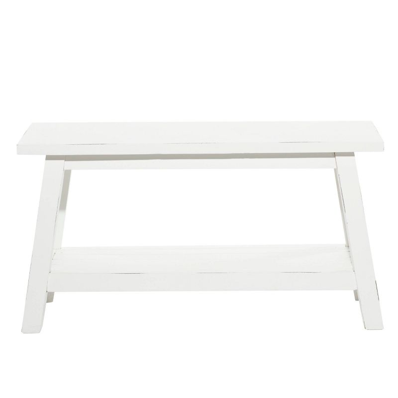 Farmhouse Solid Wood Bench White - Olivia &#38; May, 6 of 9
