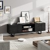 Industrial TV Stand for 80 in, Modern Entertainment Center with 2 Drawers, Wooden Media Cabinet with Heavy Duty Leg and Open Storage, for Living Room - 4 of 4