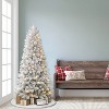 Puleo 6' Pre-Lit Flocked Half Artificial Christmas Tree Clear Lights - 3 of 4
