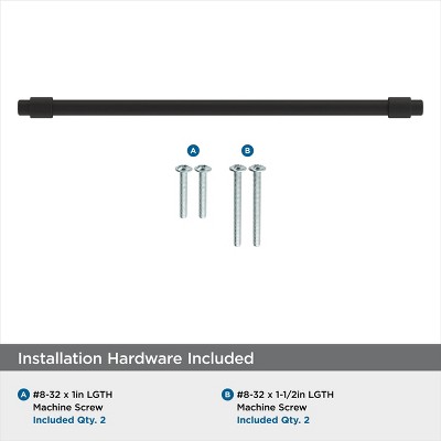 Matte Black Modern Bar Cabinet Pull with Mounting Hardware