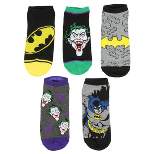DC Comics Batman And Joker Designs 5 Pack Men And Women Ankle Socks Multicoloured