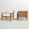 Single Outdoor Acacia Wood Patio Club Chair with Water-Resistant Cushions, Outdoor Chair with Slat Panel Design for Garden or Deck-Coolbibila - 3 of 4