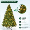7.5FT Pre-Lit Snow Flocked Christmas Tree with Multicolor Lights, 1405 Tips, Hinged Sections & Metal Stand - 3 of 4