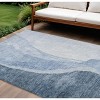 Navy Blue And Sky Blue Abstract Washable Indoor Outdoor Area Rug - 2 of 4