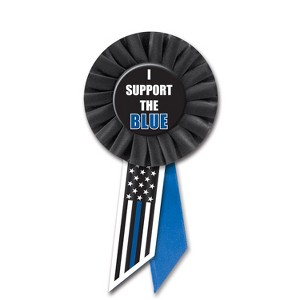 Beistle I Support The Blue Rosette, 3.25" x 6.5", (2/Pkg) Multicolored - 1 of 4