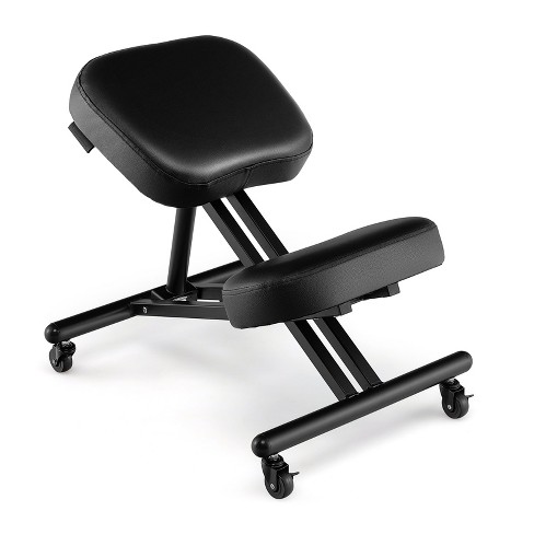 Ergonomic Kneeling Chair: Adjustable Stool, Memory Foam Seat - Black