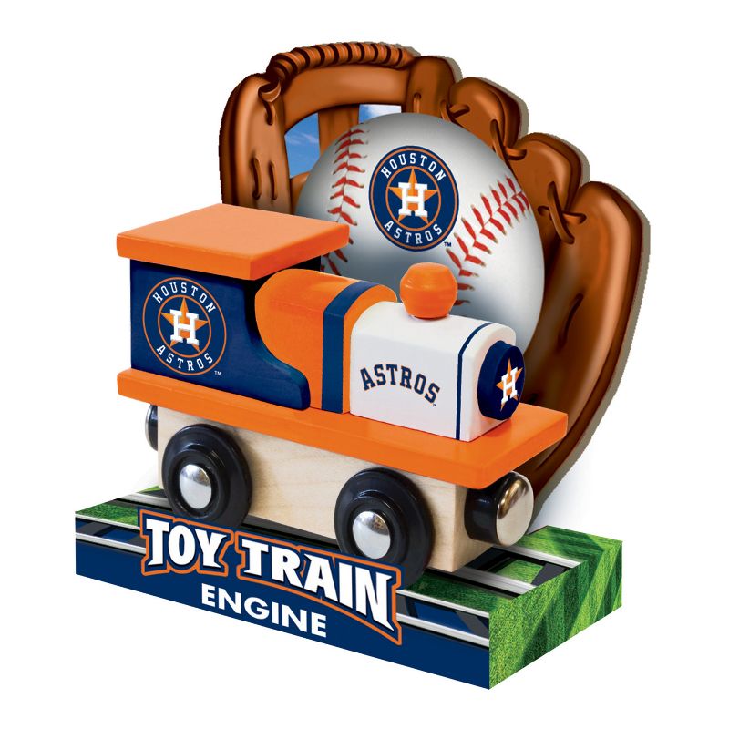 MasterPieces Officially Licensed MLB Houston Astros Wooden Toy Train Engine For Kids, 4 of 6