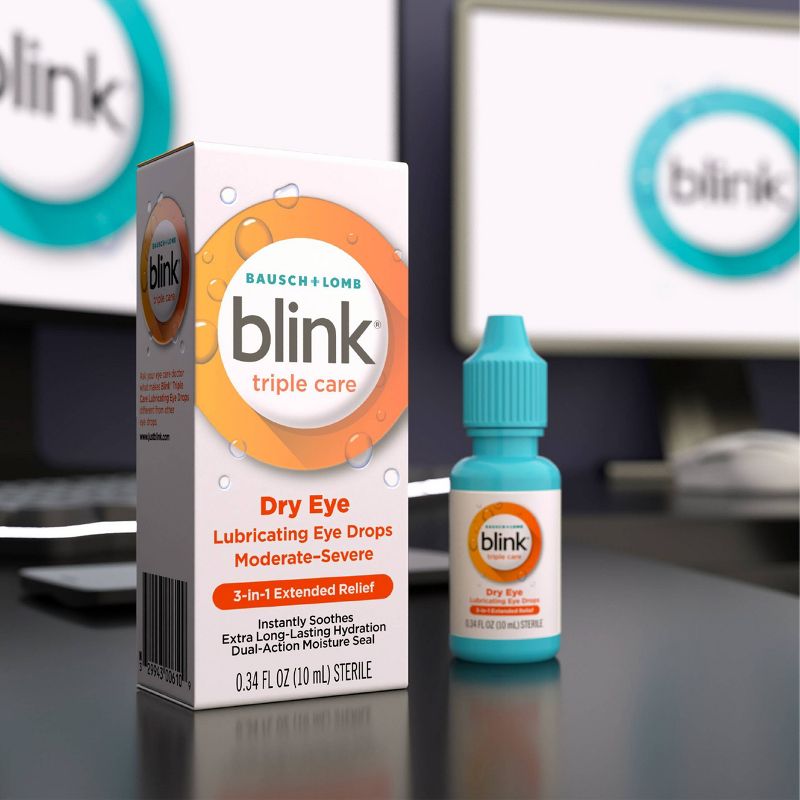 Blink Triple Care Lubricating Eye Drops - 0.34 fl oz, 2 of 11