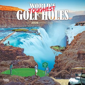 BrownTrout World's Toughest Golf Holes 2026 12"x24" Hanging Square Wall Calendar Plastic-Free - 1 of 4