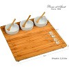 NCAA Army Black knights Bamboo Cheese, Charcuterie Board with 3 Ceramic Bowls - 3 of 4