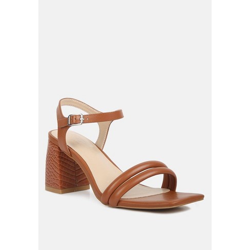 Edyta Ankle Strap Block Heel Sandals In Tan 5 (us) - Women : Target