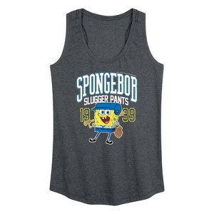 Women's - SpongeBob SquarePants - SpongeBob Slugger Pants Graphic Racerback Tank - 1 of 4