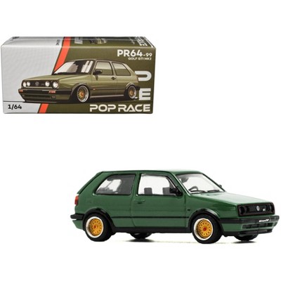 Volkswagen Golf GTI MK2 Green 1/64 Diecast Model Car by Pop Race