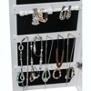 Wooden Jewelry Storage Mirror Cabinet Wall-Mounted Jewelry Box Organizer for Earrings Necklace Bracelets Watches Sunglasses White - 4 of 4