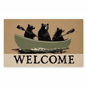 Stupell Industries Bears Paddling Canoe Printed Outdoor Door Mat, design by Jim Baldwin, 18"x30" - 1 of 4