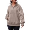 Womens Half Zip Sweatshirts Pullover Oversized Sweatshirts Fall Outfits Thumb Hole Quarter Zip Sweatshirts With Front Pocket - 4 of 4