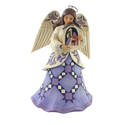 Jim Shore Blessed Savior We Adore Thee  -  One Figurine 8.5 Inches -  Nativity Angel  -  6008/922  -  Polyresin  -  Purple
