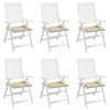 vidaXL Outdoor Garden Chair Cushions - Set of 6, Beige, 19.7"x19.7"x1.2", Comfortable Patio Seat Cushions - 4 of 4