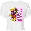 Women's - Marvel - Super Hero Women Sound Effects Cropped Graphic T-Shirt - 2 of 4