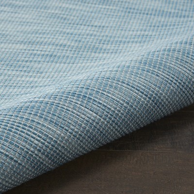 Aqua Solstice Flat Woven 4' x 6' Reversible Outdoor Rug