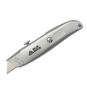 Blue Ridge Tools Utility Knife: Steel Boxcutter, Silver, 1-Year Warranty, Snips & Cutters, 8.25" Height, 0.15 lbs - 1 of 4