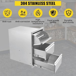 Garvee Stainless Steel BBQ Drawer for Outdoor Kitchen - 30" W x 23" D x 10" H, Weather-Resistant Flush Mount with Silent Operation - 1 of 4