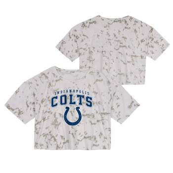 NFL Indianapolis Colts Girls' Short Sleeve Tie-Dye Fashion Crop T-Shirt