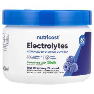 Nutricost Electrolytes, Advanced Hydration Complex, Blue Raspberry, 8.4 oz (234 g) - 1 of 2