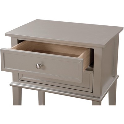 Newton Silver Champagne 2-Drawer Nightstand with Open Shelf