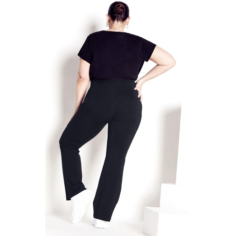 Women's Plus Size Supima® Bootleg Legging Black - petite | AVENUE LEISURE, 2 of 4