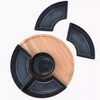 DUKA Five Section Rotating Serving Tray in Black with Wood Base - 3 of 4