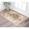Ivory Tan and Gold Medallion Power Loom Area Rug - 2 of 4