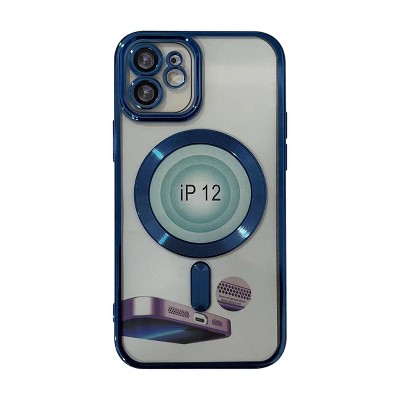 Reiko Magnetic Wireless Charging TPU Bumper Case for iPhone 14 Plus in Blue