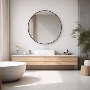 DOMETOUR Black Round Wall Mirror, Bathroom Mirrors for Over Sink, Circle Mirror for Bathroom, Entryway, Bedroom, Vanity - 1 of 4