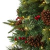 Nearly Natural 4-ft Pine, Pinecone and Berries Artificial Christmas Tree in Decorative Urn - 3 of 4
