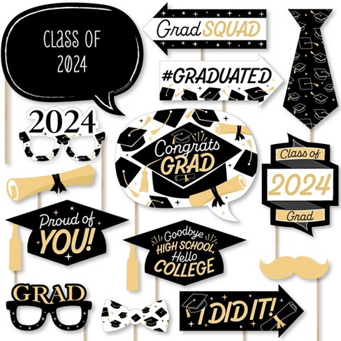 Big Dot Of Happiness Black And White Graduation Party Centerpieces - 4x6  Picture Display - Paper Photo Frames - Set Of 12 : Target