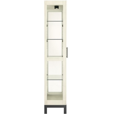 White Lighted Curio Cabinet with Glass Shelves