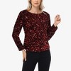 Anna-Kaci Women's Long Sleeve Sequin Top Round Neck Sparkle Blouse - 2 of 4