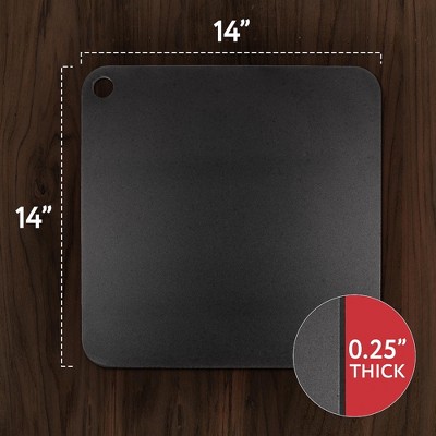 14x14 Inch Black Steel Pizza Baking Plate with Finger Hole