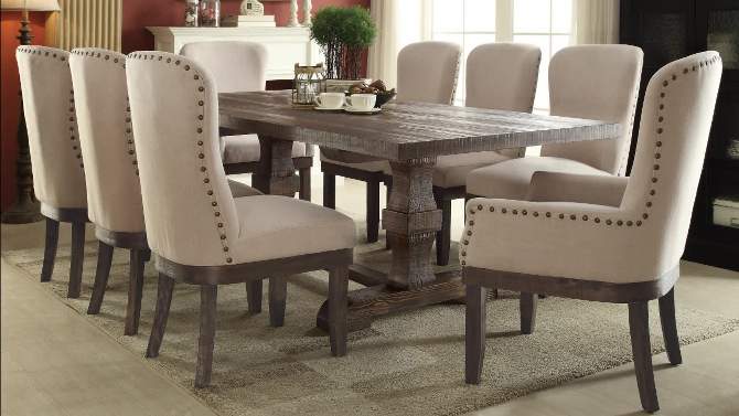 Landon Extendable Dining Table Wood/Salvage Brown - Acme Furniture, 2 of 5, play video