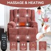 Chenille Power Lift Recliner Chair with Dual Motor & Heat Massage, Heavy Duty Electric Reclining Armchair for Elderly Support-Cuddlewood - 2 of 4