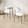 HDZNVF Set of 2 Modern Dining Chairs, Velvet Chairs With Metal Legs, White - 4 of 4