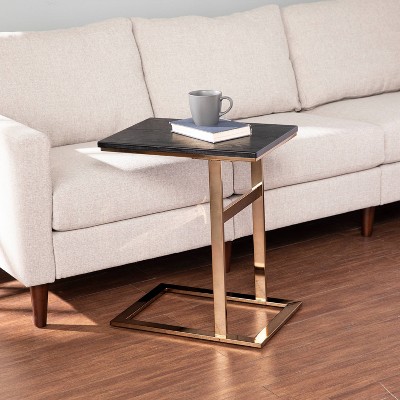 Rainer Contemporary C Table Black/Champagne - Aiden Lane