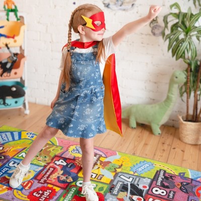 DC Super Hero Girls Educational Hopscotch Rug, 2' 7" x 6' 0"